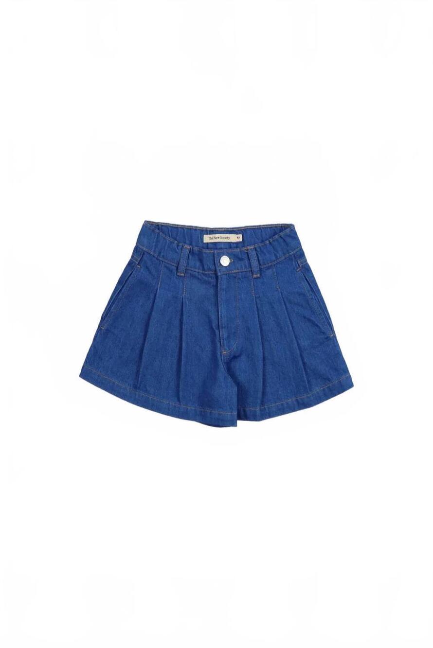 NEW THE NEW SOCIETY girl's tulip short in blue denim
